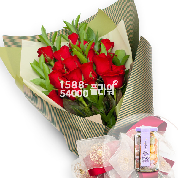 꽃다발+사탕