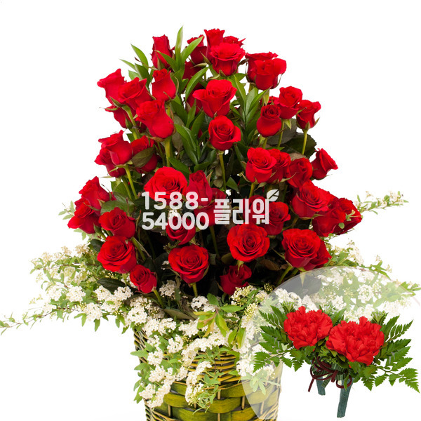 장미바구니(꽃행복302호)-코사지포함