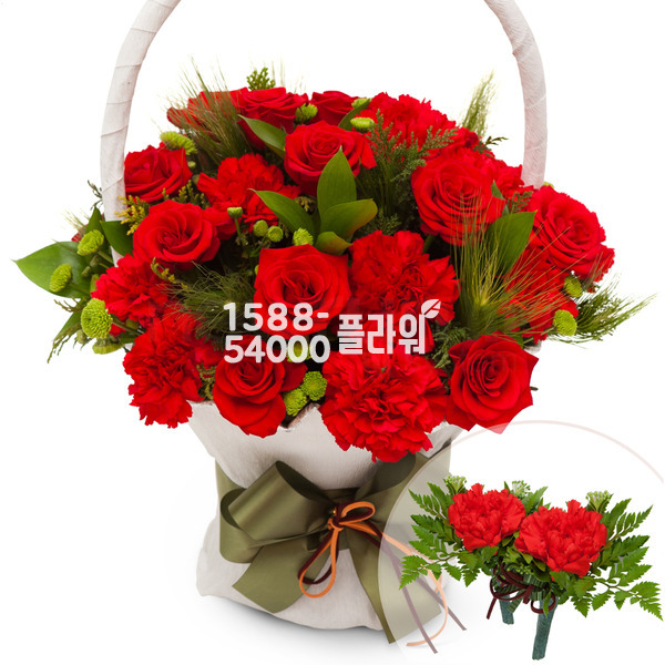 꽃바구니(꽃행복314호+코사지2개무료)
