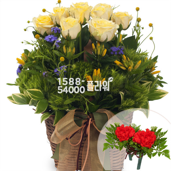 옐로우톤바구니(코사지2개무료)