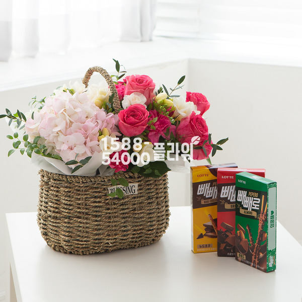 빼빼로꽃바구니